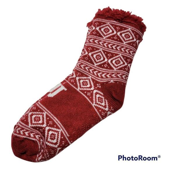MUK LUKS Slipper Socks Indiana University Hoosiers Small Womens Sz 6-8 Mens 5-7 - Picture 3 of 11